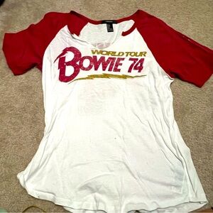 Forever 21 David Bowie baseball sleeve tee S